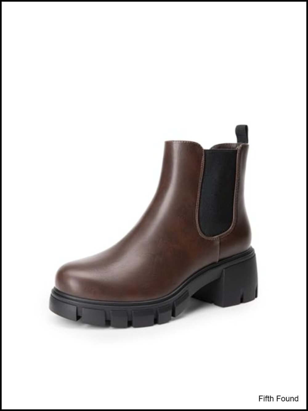 Women's Elastic Chelsea Ankle Boots Faux Leather Block Heel